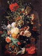 Jan van Huijsum Vase of Flowers in a Niche France oil painting artist